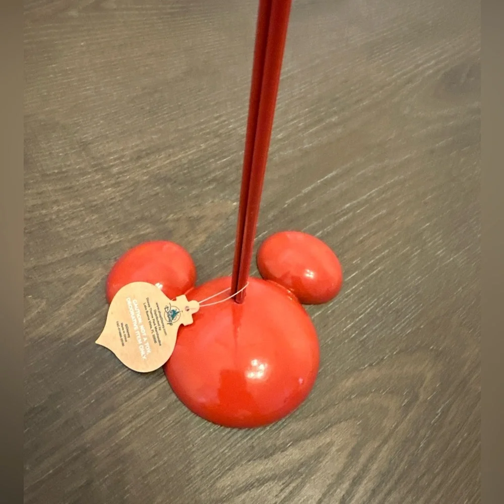 NWT Disney‎ Parks Mickey Mouse Red Metal Ornament Stand